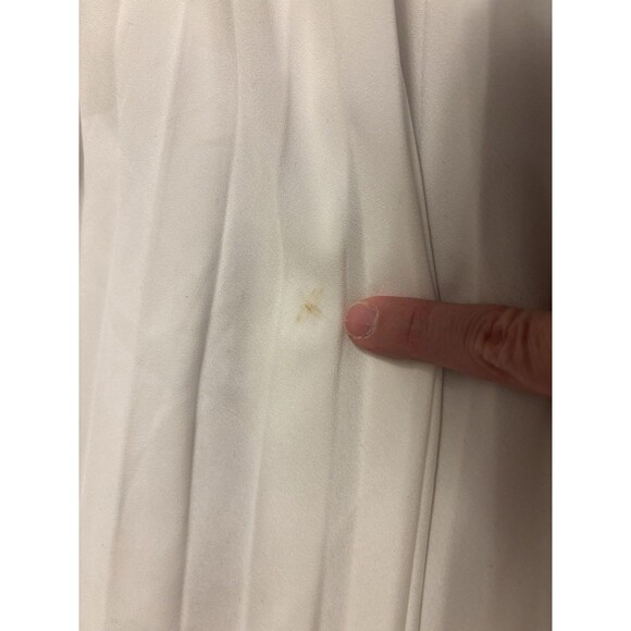 Sandro Paris Cruise Midi Dress Pleated Skirt A Line Button White Green Size 1 S - Picture 7 of 11